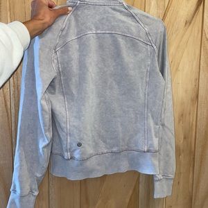 Lululemon zip up, acid washed light Gray, size: 4